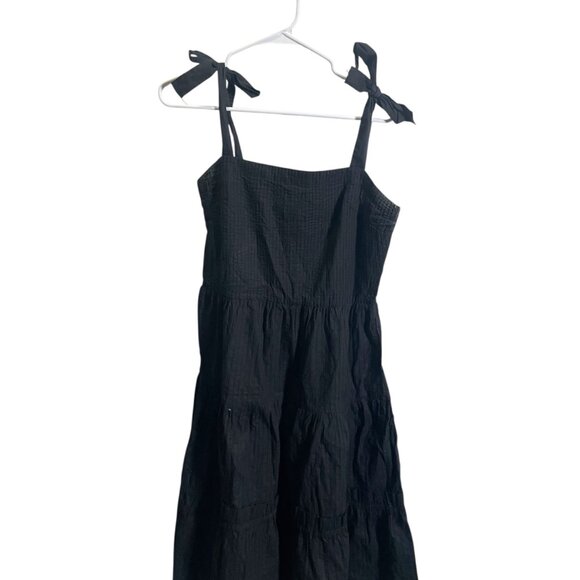 Topshop Dresses & Skirts - Topshop Black Tie-Strap Midi Dress Size 6 Lightweight Stylish